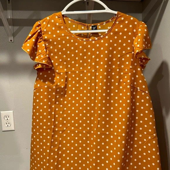 SHEIN Mustard Yellow Polka Dot Dress - Picture 7 of 14
